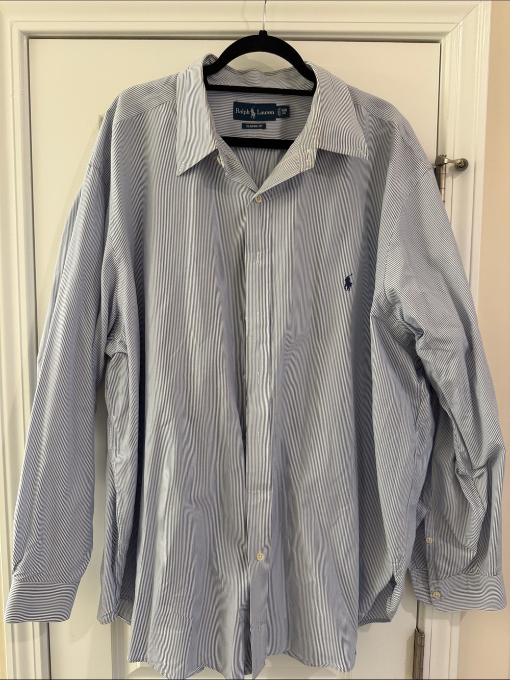Ralph Lauren Light Blue Pinstripe Men's Dress Shirt